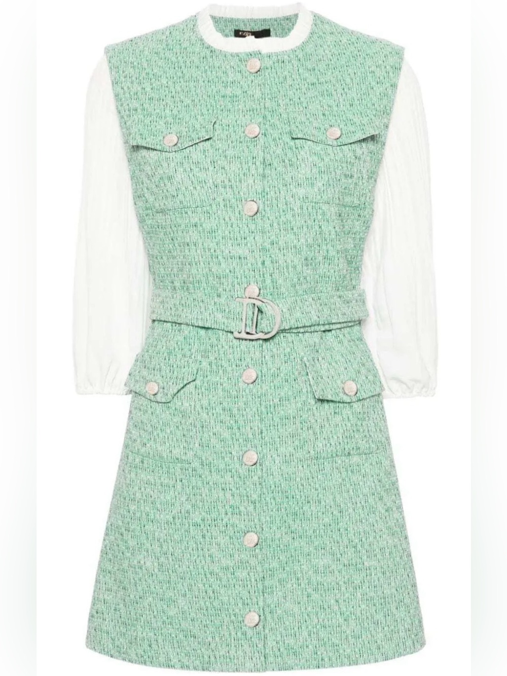 Maje layered tweed mid dress